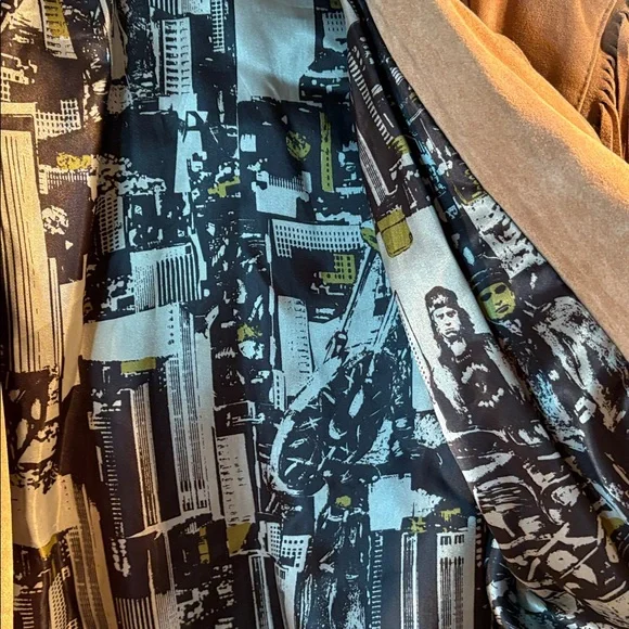 Vtg 80s Genuine suede leather jacket w shoulder pads. Sz roomy M. Made in Spain - Picture 6 of 10